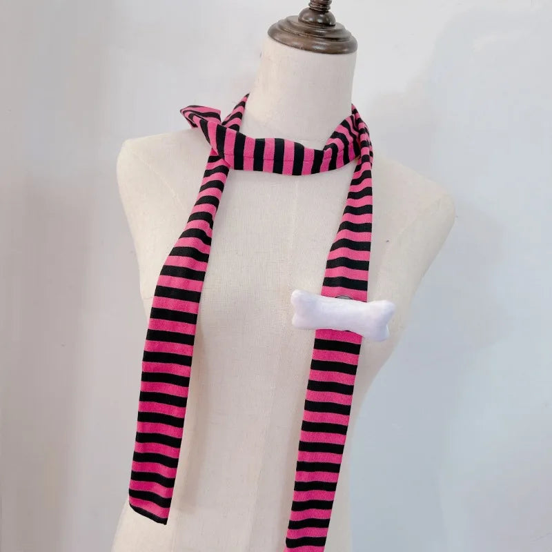 Subculture  Y2k Black White Stripe Scarves SA246