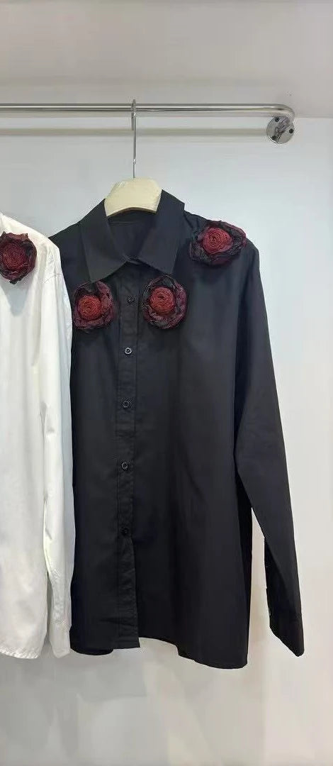 3D Flower Literary Shirt