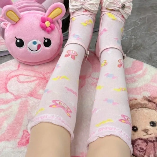 Japanese Cartoon Bunny Strawberry Print Lolita Stockings SA257