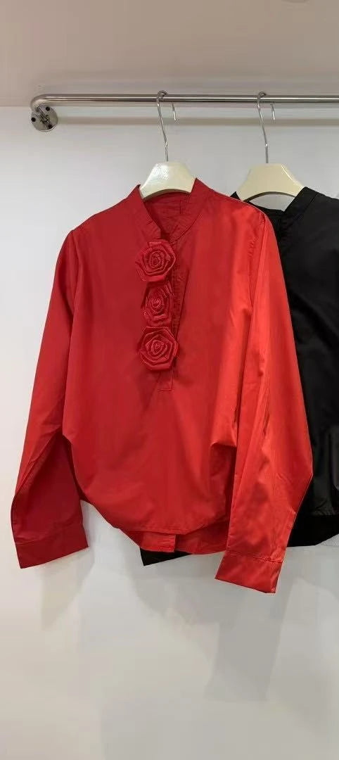 3D Flower Literary Shirt