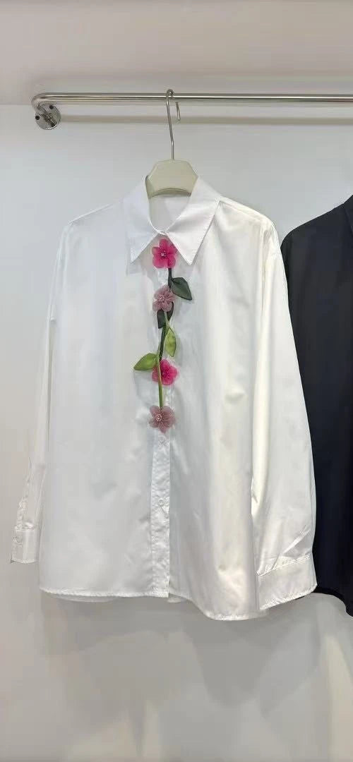 3D Flower Literary Shirt