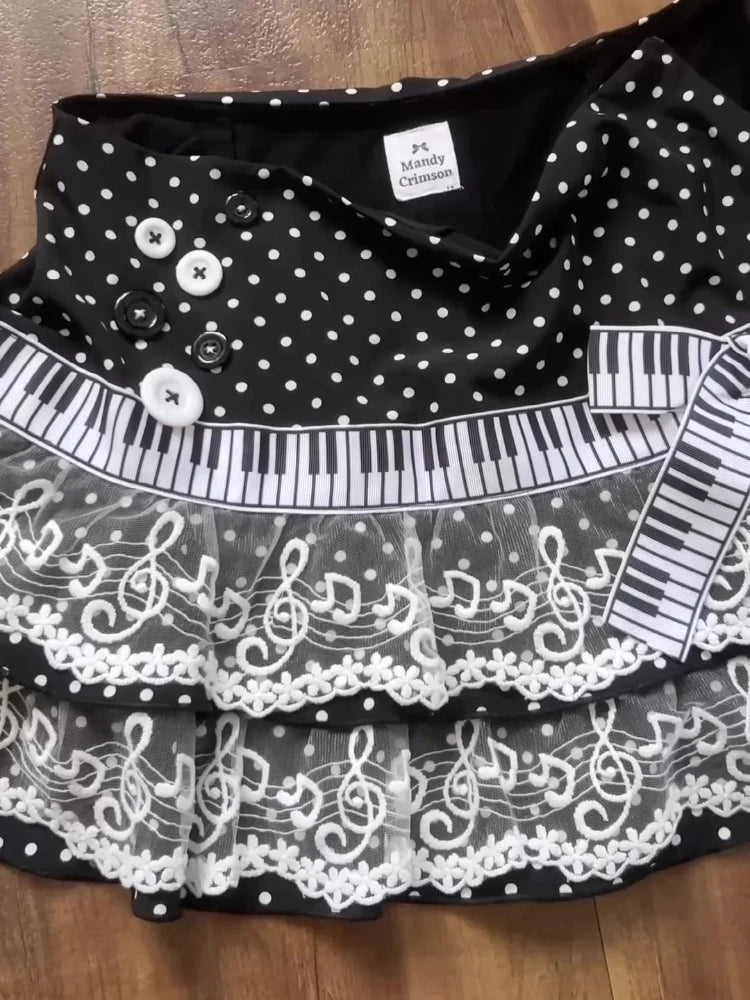 Japanese Y2K Gothic Pleated Mini Skirt SA735