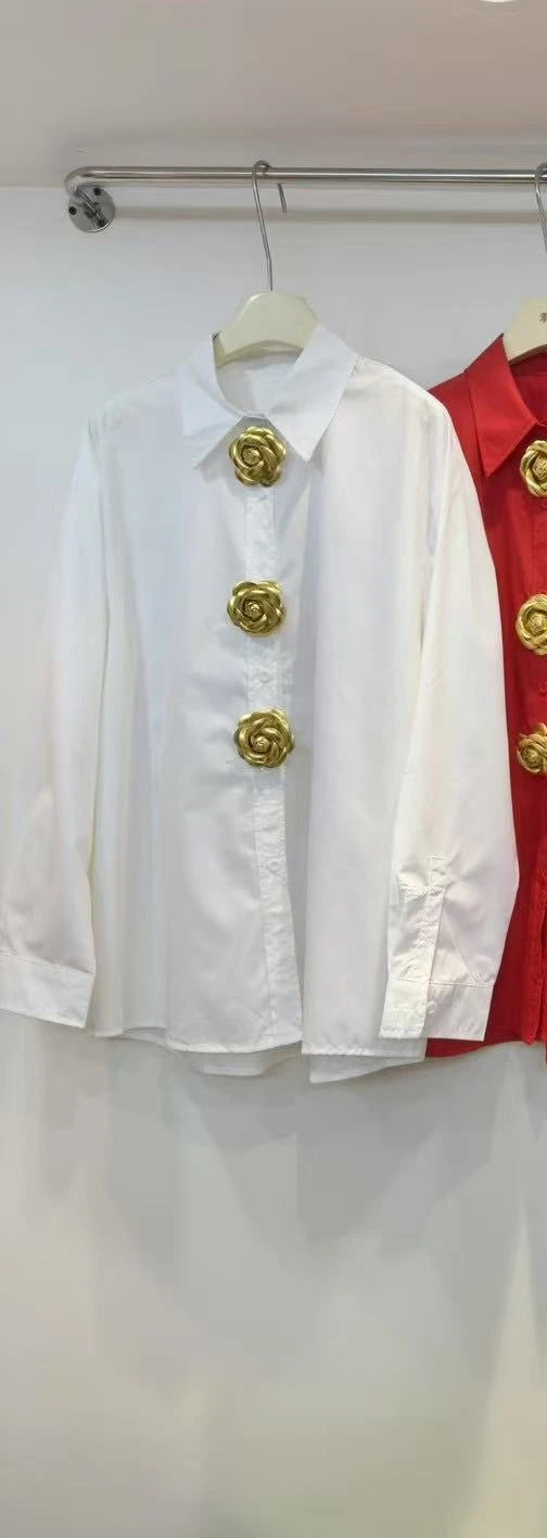 3D Flower Literary Shirt