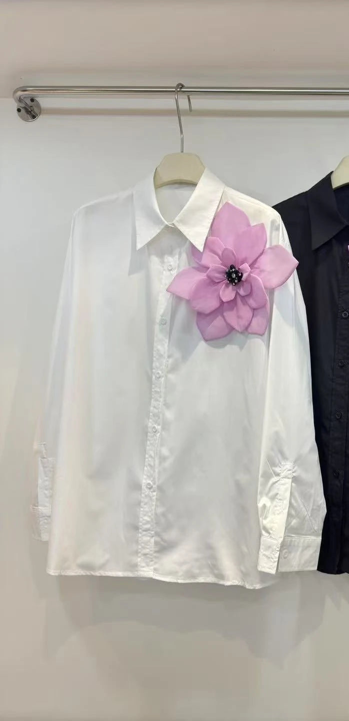 3D Flower Literary Shirt