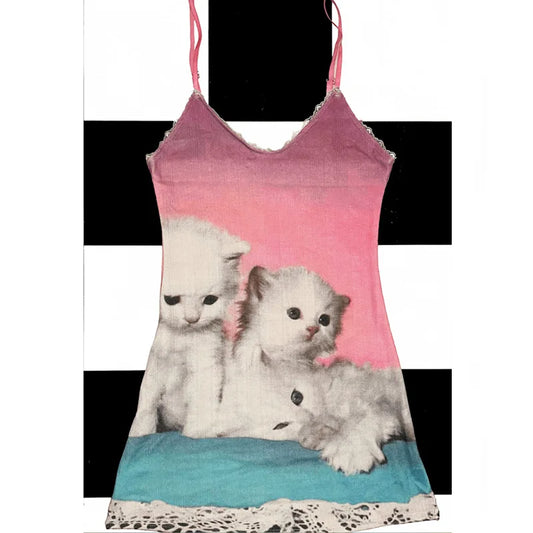 Y2k Aesthetic Summer Vintage Harajuku Sling Dress SA284