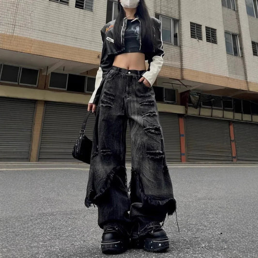 American Retro High Street Punk Casual Baggy Jeans SA244
