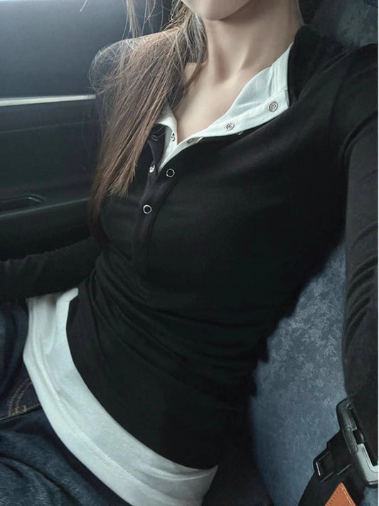 Henry Collar Long Sleeve T-Shirt SA220