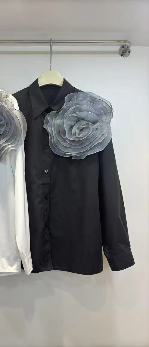 3D Flower Literary Shirt