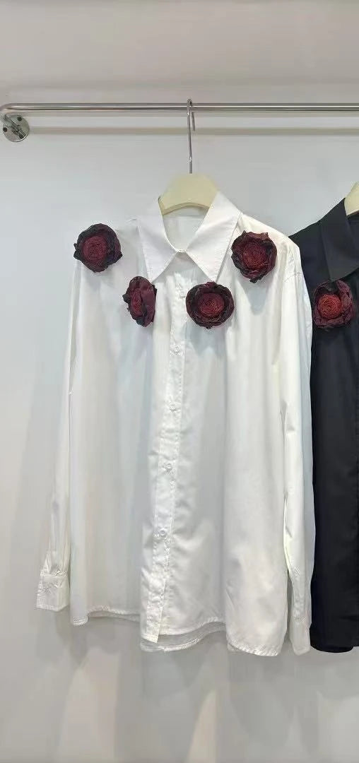 3D Flower Literary Shirt