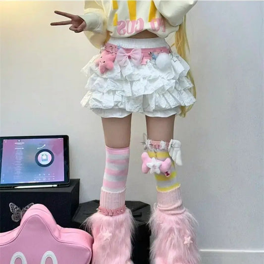 Japanese Pumpkin Puffy Cake Soft Girl Skirts SA287