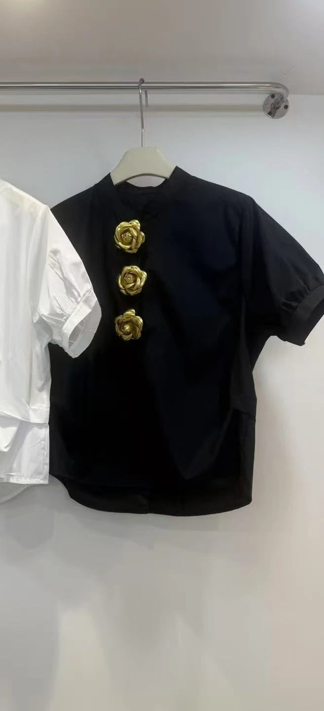 3D Flower Literary Shirt