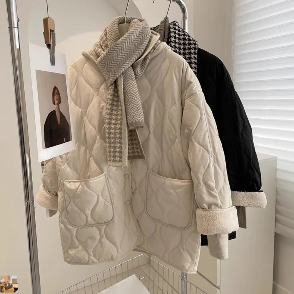 Single Breasted Solid Veste Patchwork Mujer