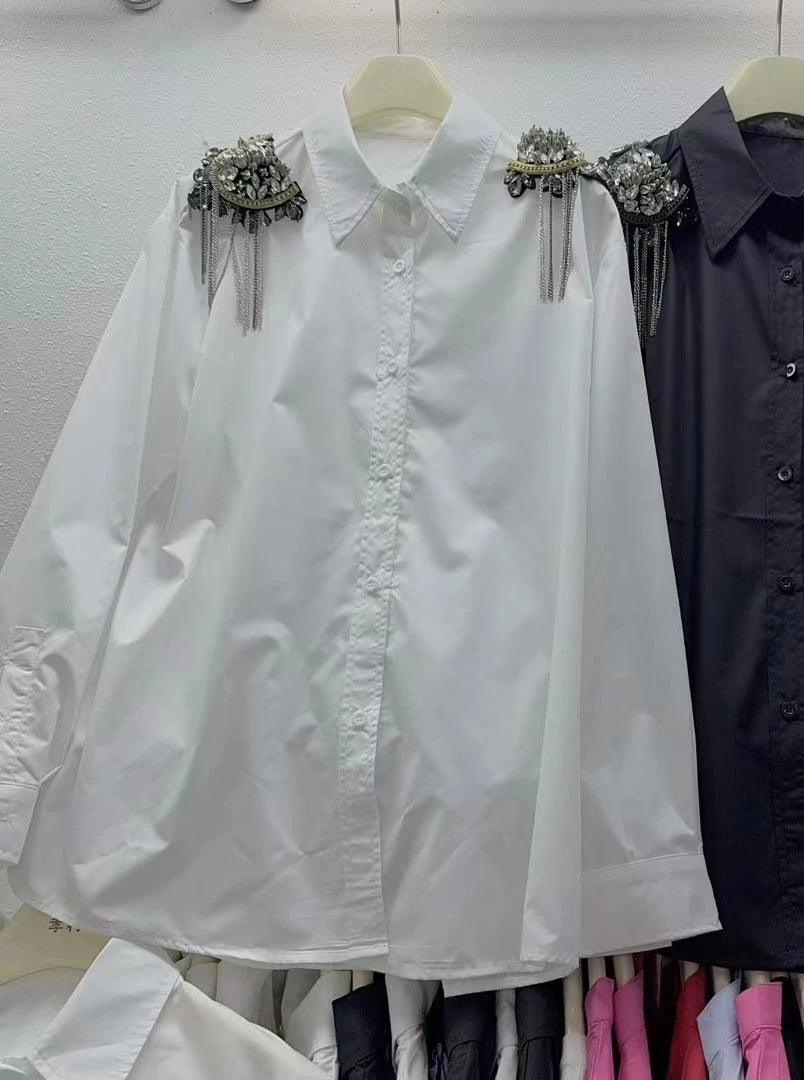 Neploe New Moda Turn-down Collar Long Sleeve Solid Shirt Single Breasted Bow 3D Flower All-match Blouses Summer Casual Fresh Top