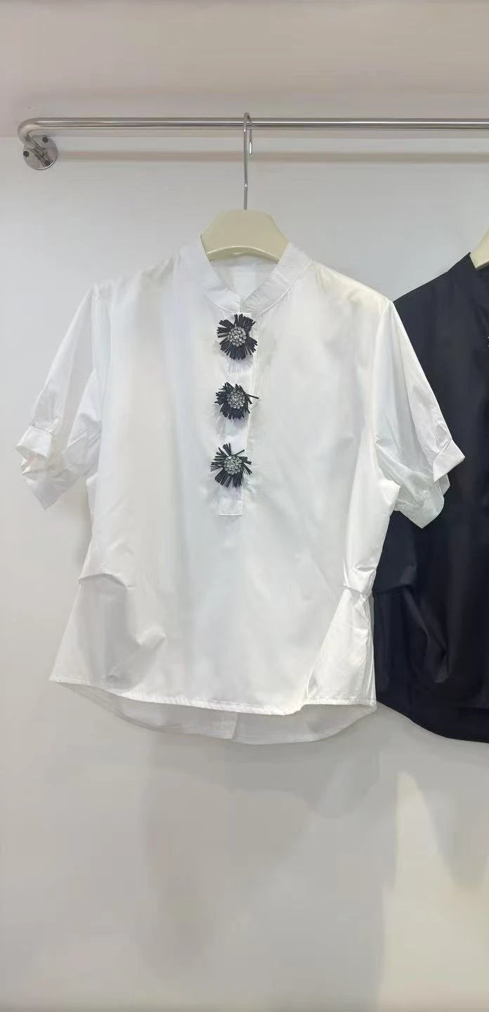 3D Flower Literary Shirt