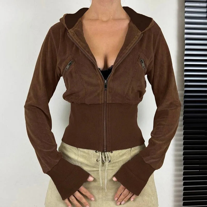 Solid Slim Fit Women’s Short Coat Long Sleeve SA192