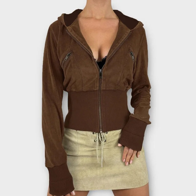 Solid Slim Fit Women’s Short Coat Long Sleeve SA192