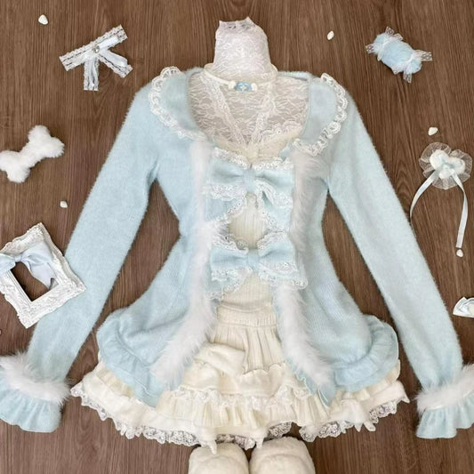 High Waist Ruched Skirts Early Winter Three Piece Sets SA155