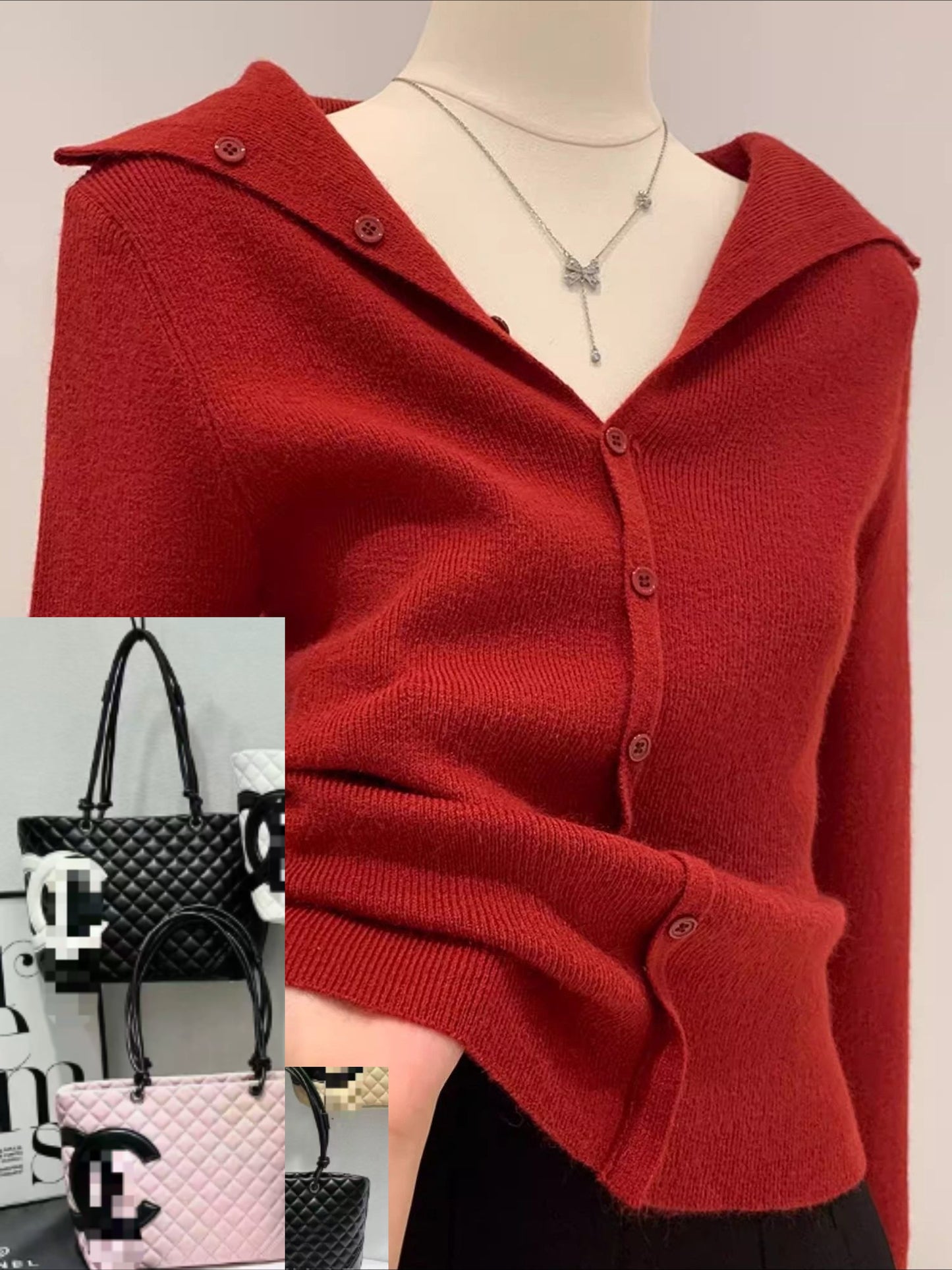 V-neck Knitted Cardigan SAB153
