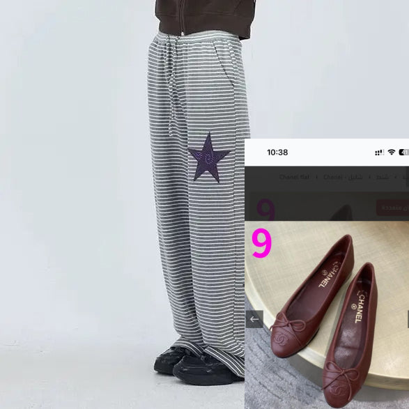 Purple Star Patchwork Soft Straight Pants SA247/SA269