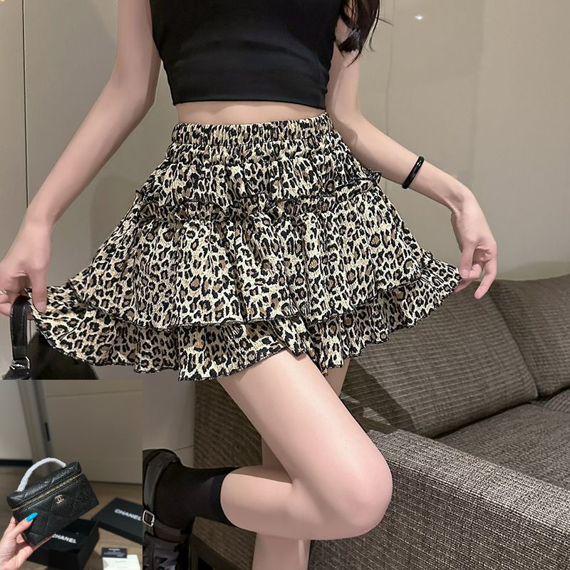 Women's Leopard Print High Waist Skirt  SA914