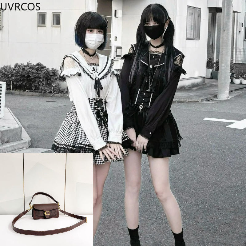 Kawaii Lace Ruffles Sailor Collar Bow Slim Blouse SA743