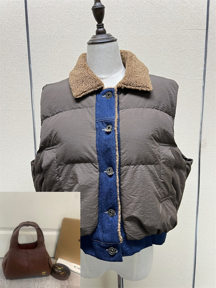 Fleece Vest Splicing Jacket SA436