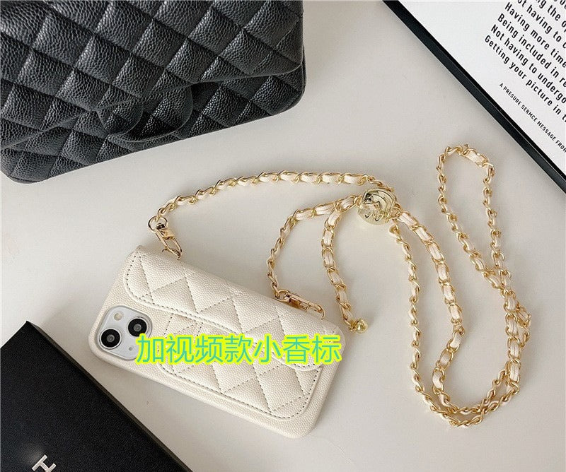 Phone Case Lanyard Crossbody with Lychee Grain Card Holder SP105 FR