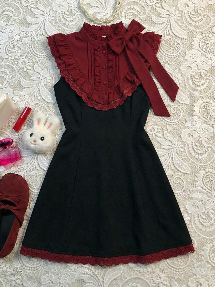 Black Lace Sleeveless Dress US 64H081