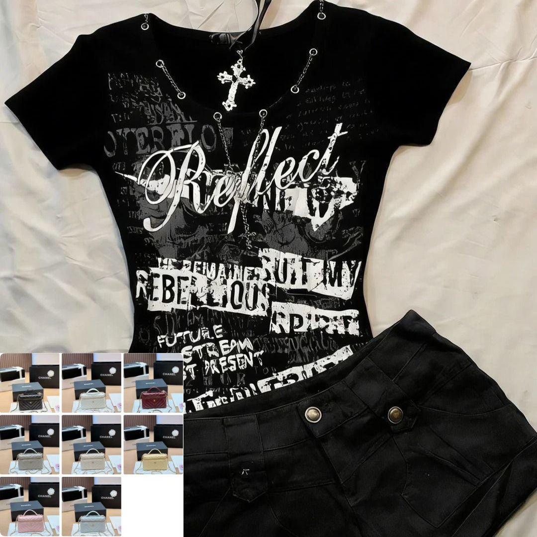 Black Short Sleeve T-shirt SA913