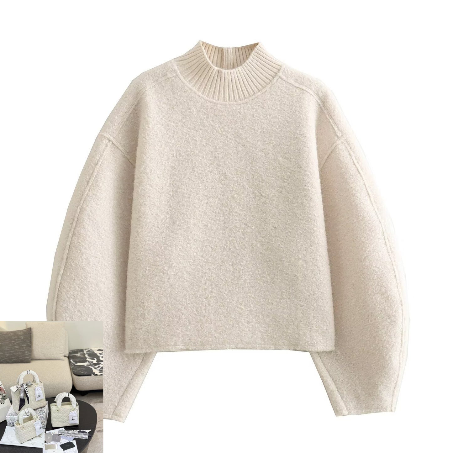 Loose Stand-up Collar Pullover Sweater SA579