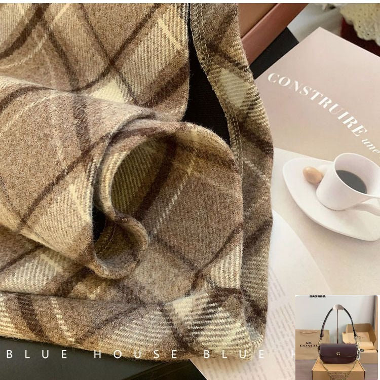 Plaid Woolen Skirt SAB215