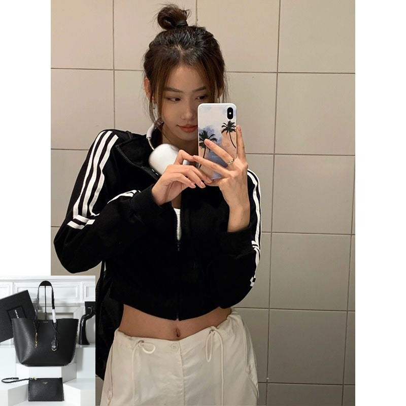 Black Stand Collar Cardigan SA813