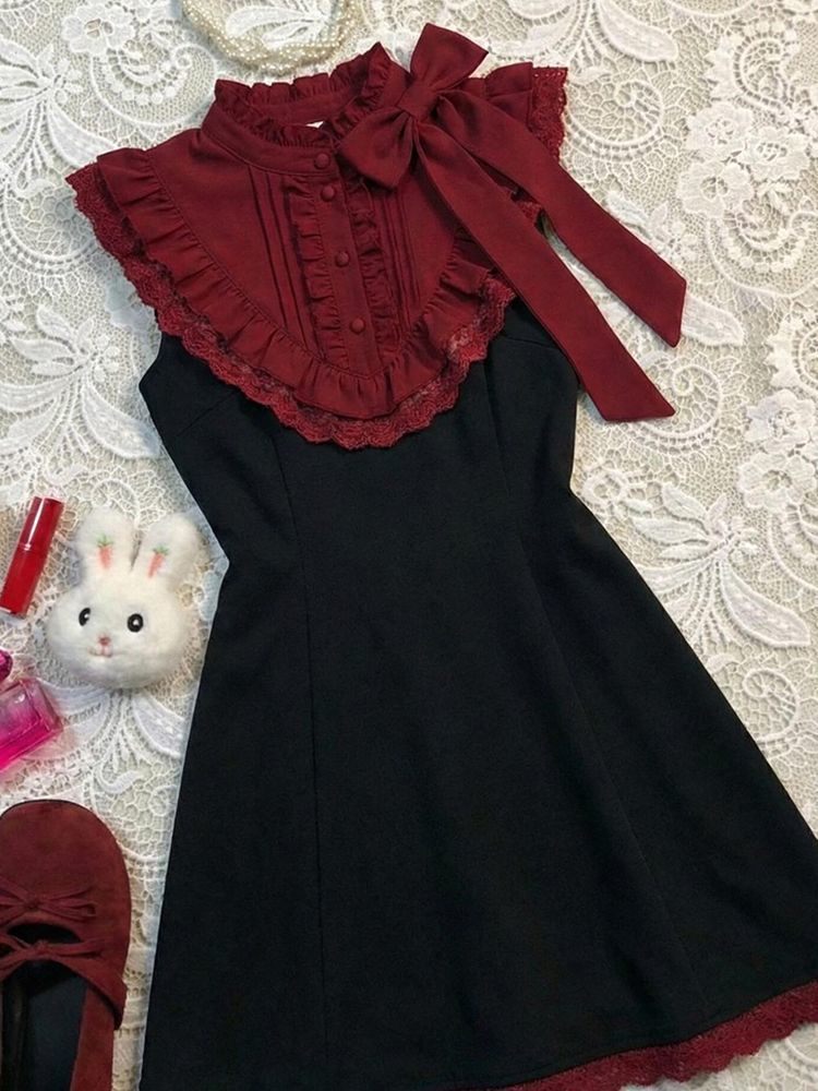 Black Lace Sleeveless Dress US 64H081