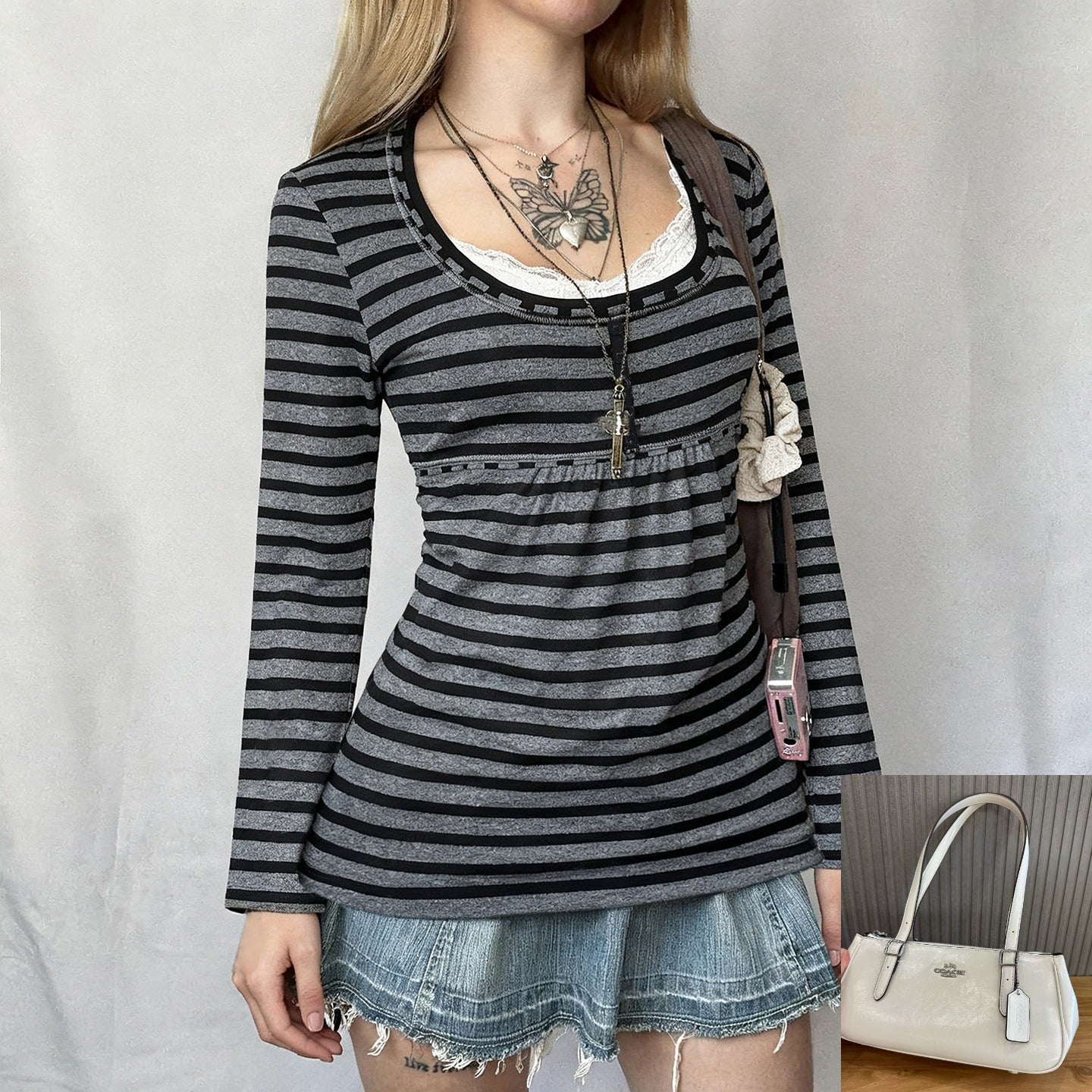 Fake Two-piece Long-sleeved Crew Neck T-shirt  SA528