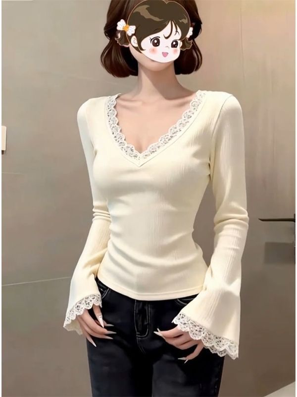 Lace V-neck T-shirt SAB217/SAB218