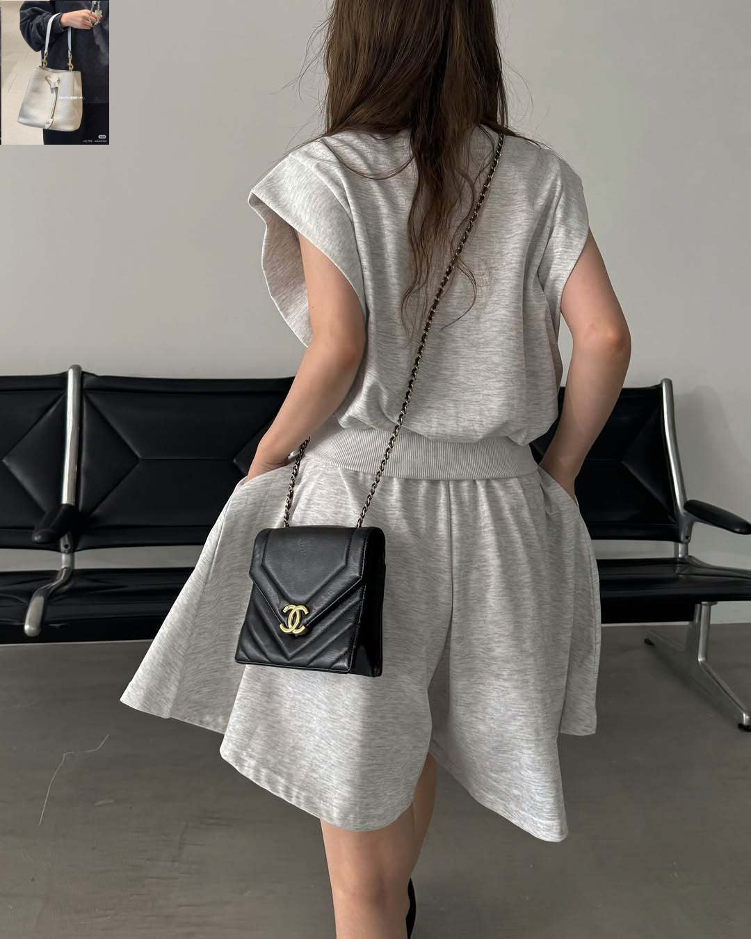 Sports Suit Loose Knitted T-shirt Short Skirt SA367