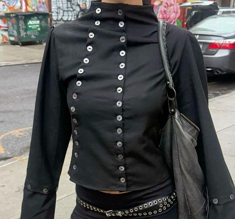 Personalized Button-down Long-sleeved Top SA587