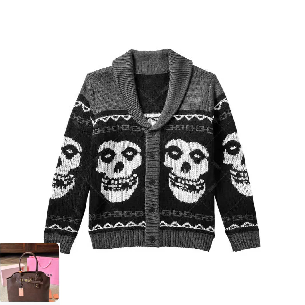 Loose Lapel Button-up Knitted Cardigan Sweater SA465