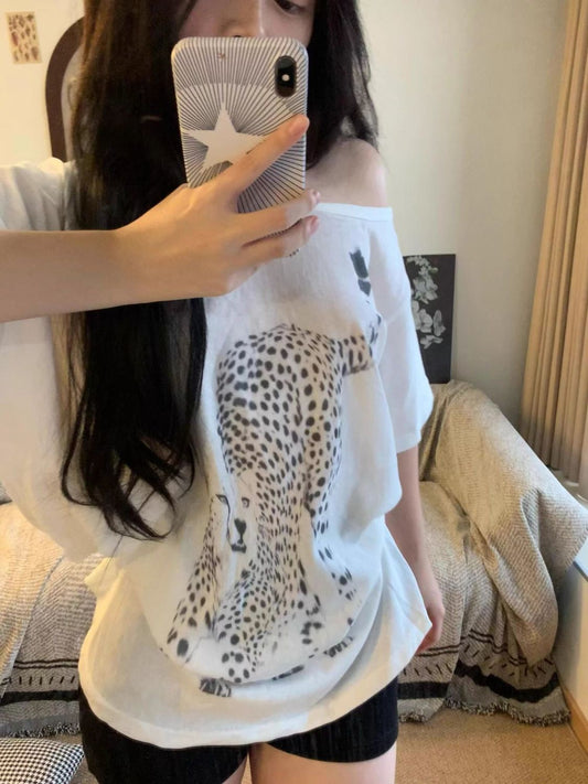 Leopard Print Short-sleeved T-shirt SA872