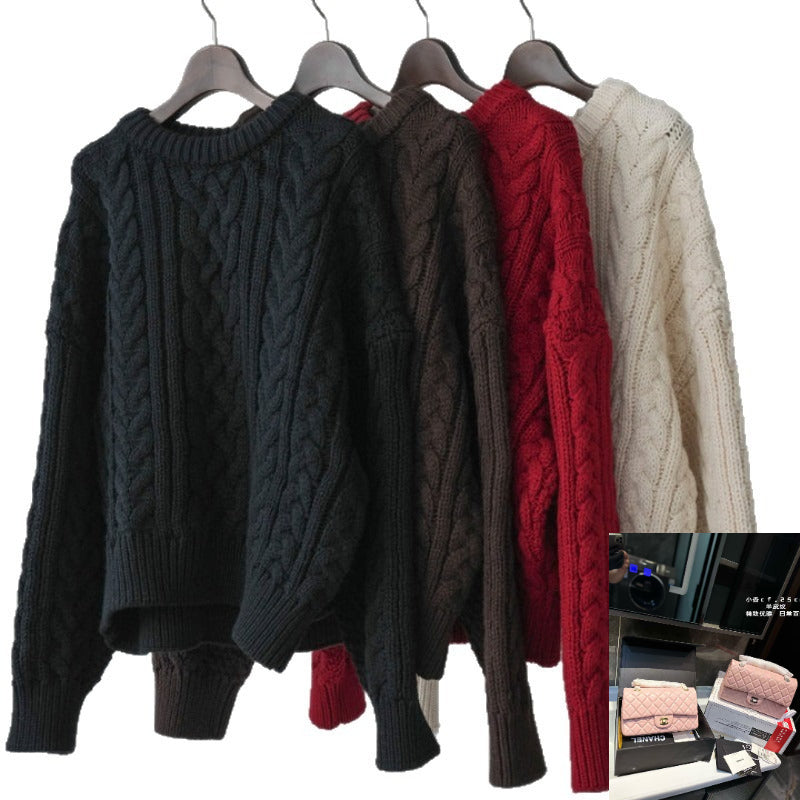 Knitted Sweater Solid Color Top  SA612