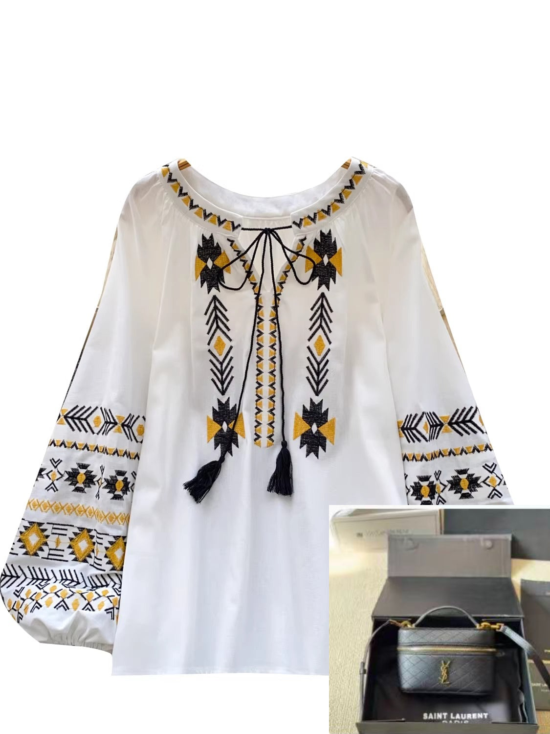 Round Neck Lantern Sleeve Bottoming Shirt SA763