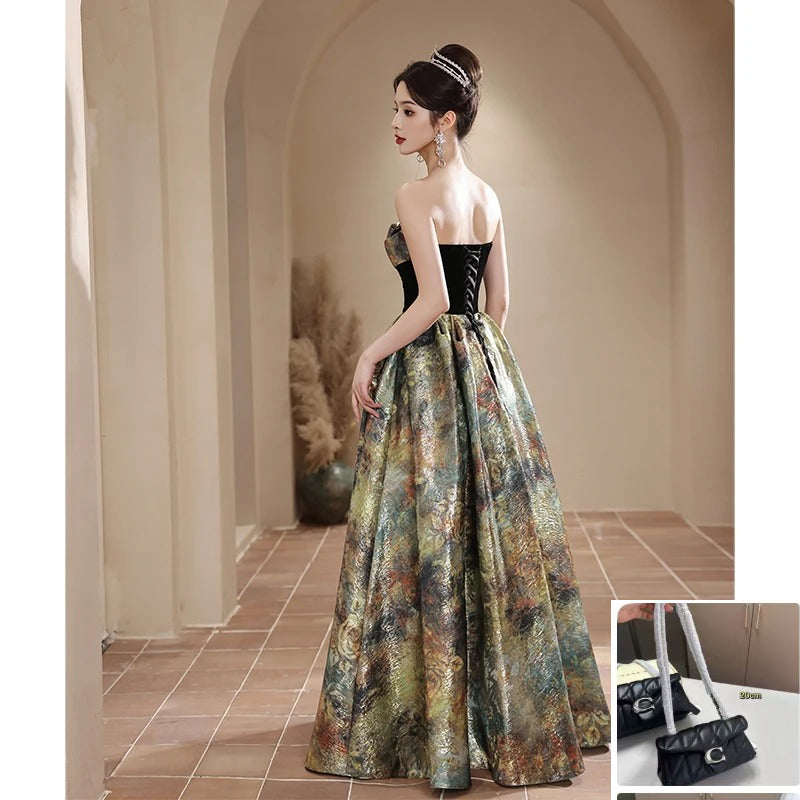 Luxury Strapless Ball Gown Satin Prom Dresses SA249/SA250