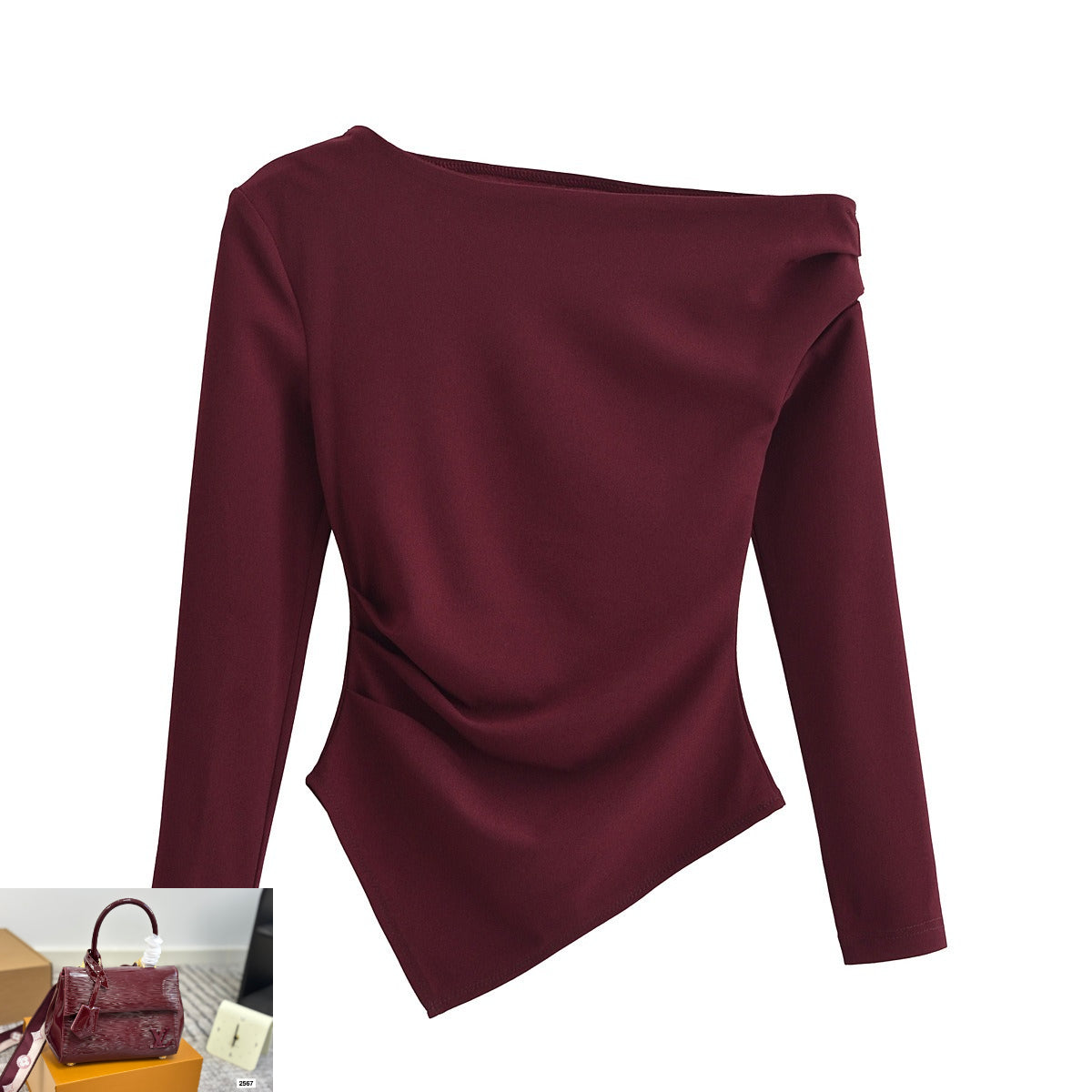 Asymmetrical Stretch Slim Fit Fashion Top SA542