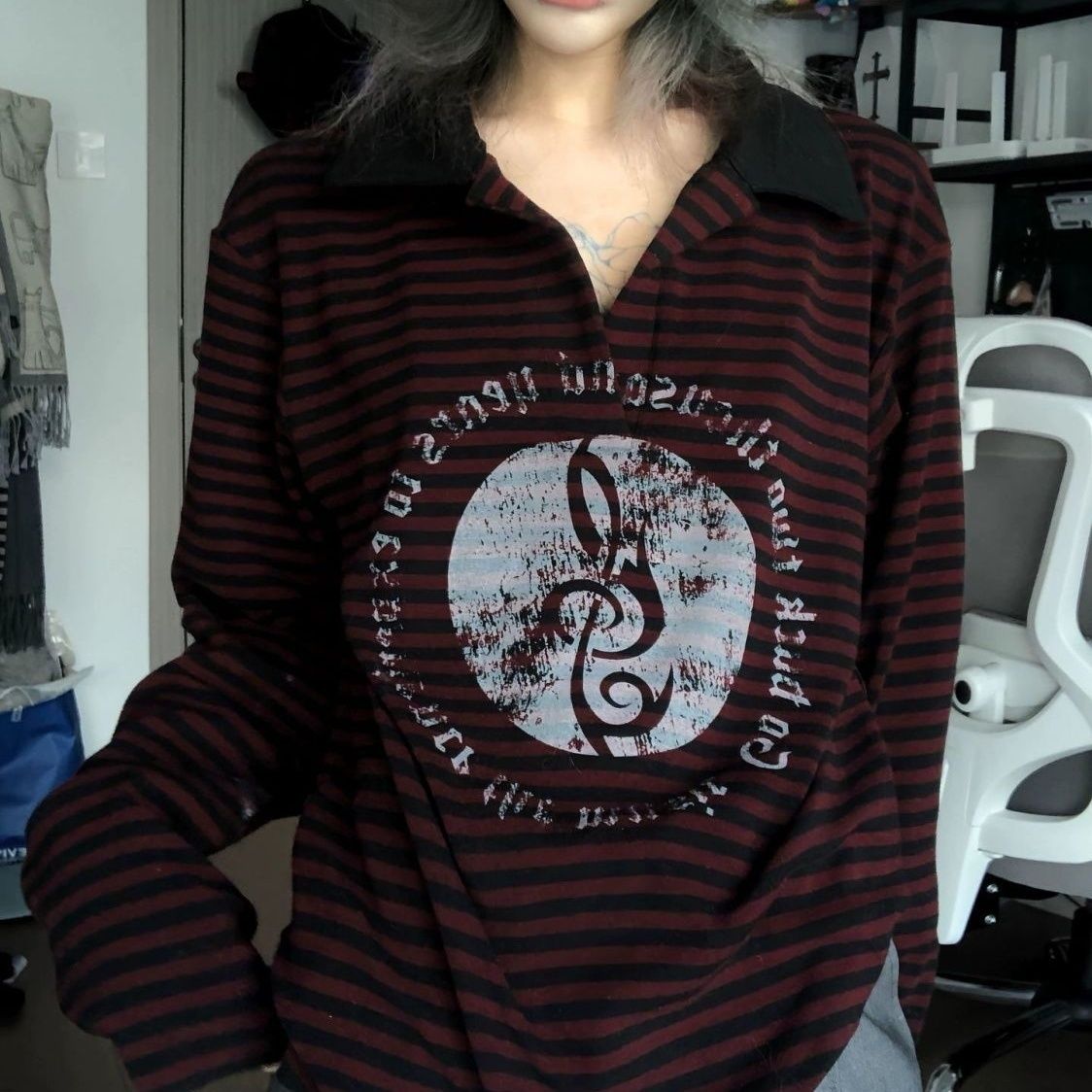 Striped Long Sleeve T-shirt SAB071