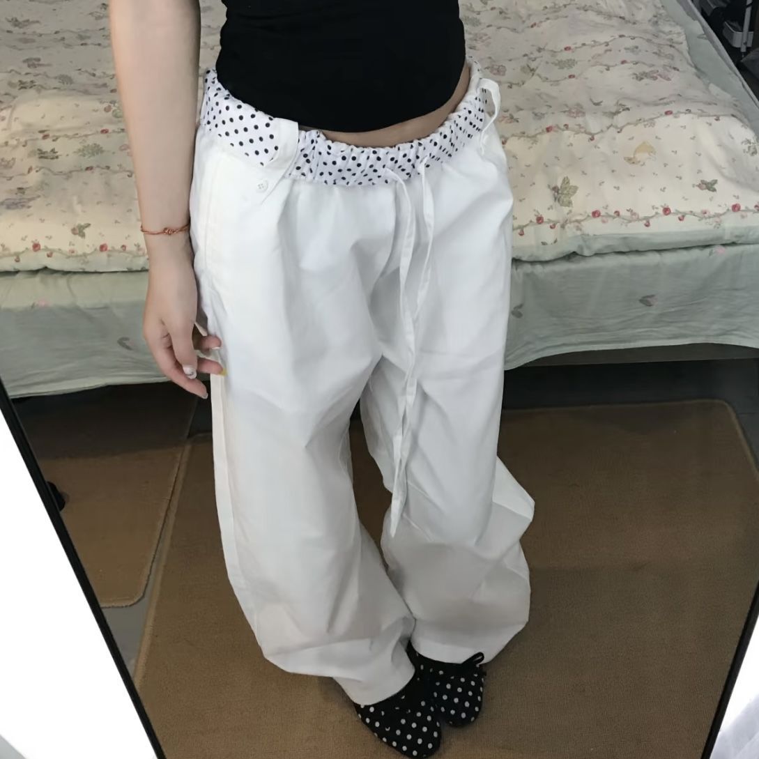 Polka Dot Waist Spliced pants SA969