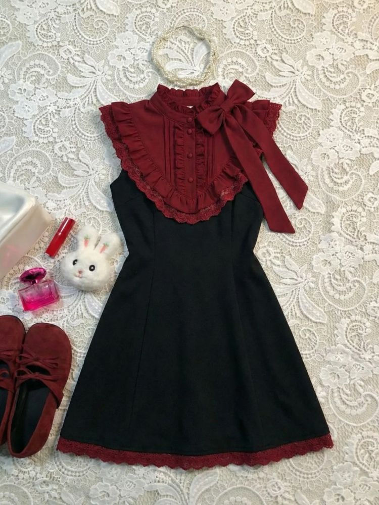 Black Lace Sleeveless Dress US 64H081