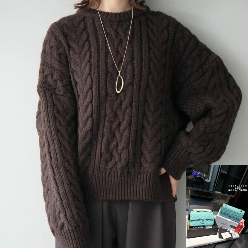 Knitted Sweater Solid Color Top  SA612