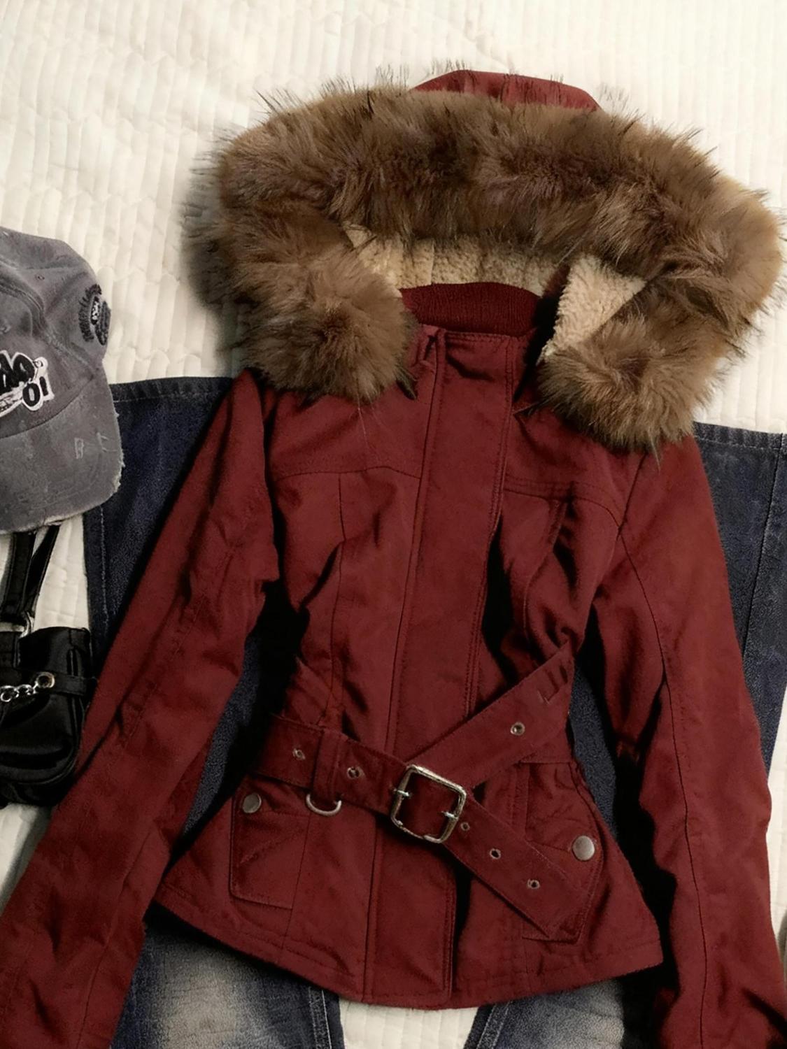 Women's Red Parka Jacket SAB185