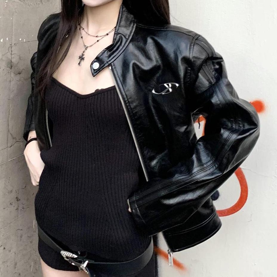 Leather Jacket Top Women SA673