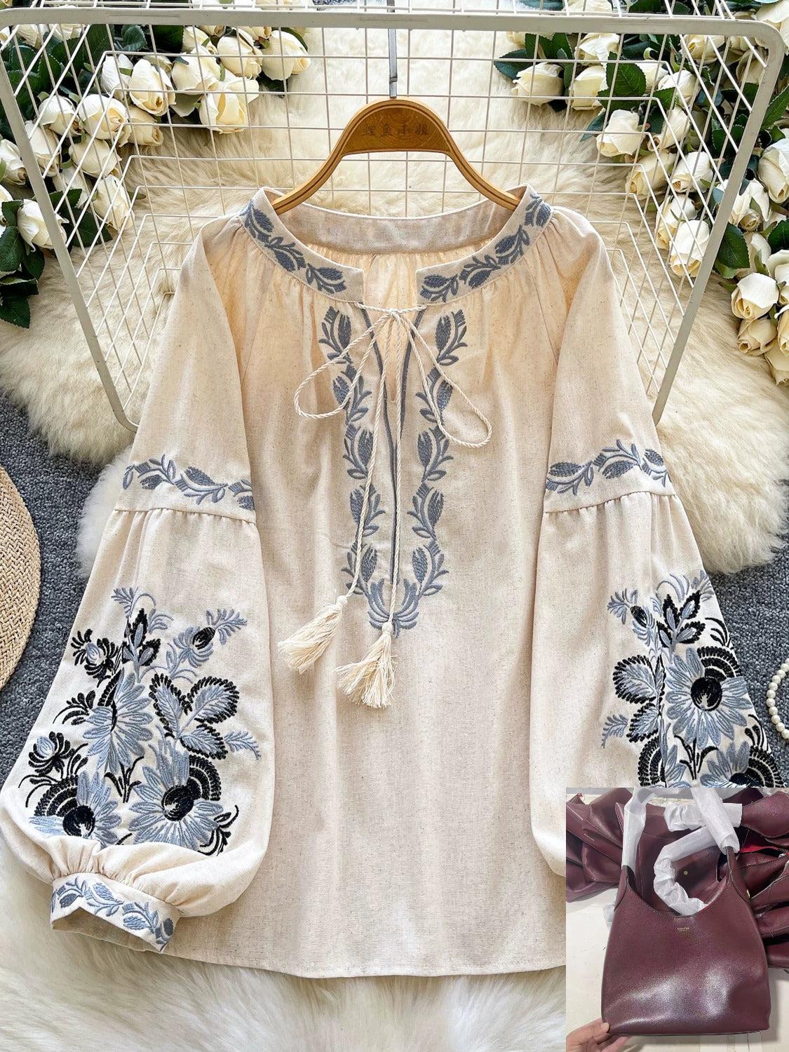 Embroidered Ethnic Style Shirt SA454